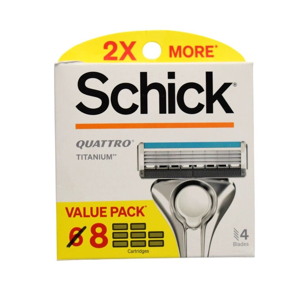 Schick Quattro Titanium Razor Blade Refill Pack Value Pack 8 Cartridges